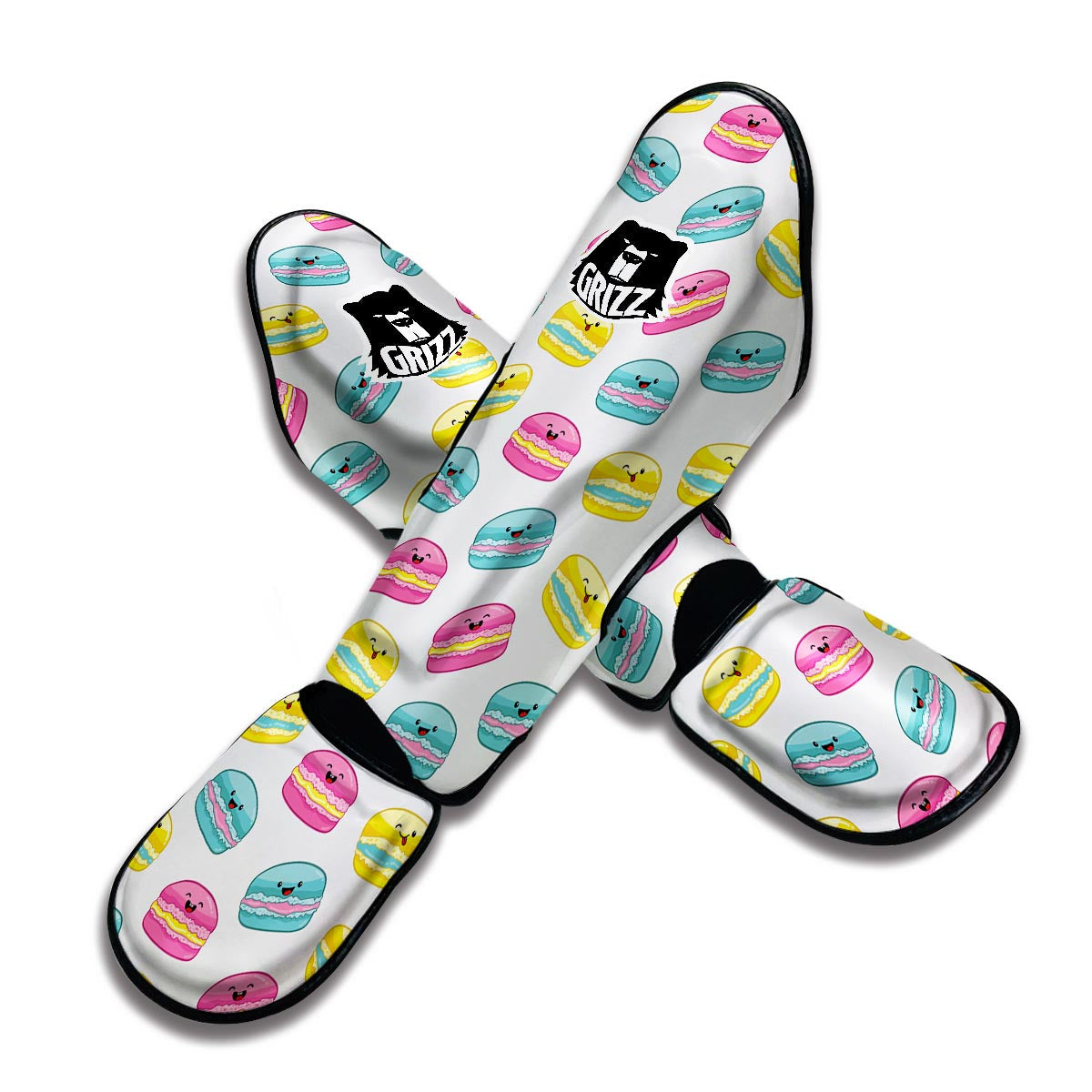 White Macaron Muay Thai Shin Guards-grizzshop