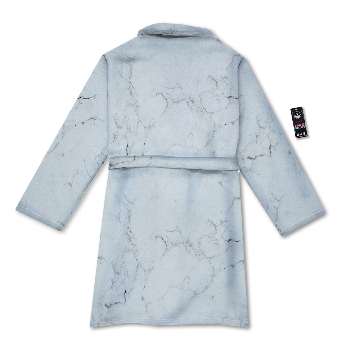 White Marble Pattern Bathrobe-grizzshop