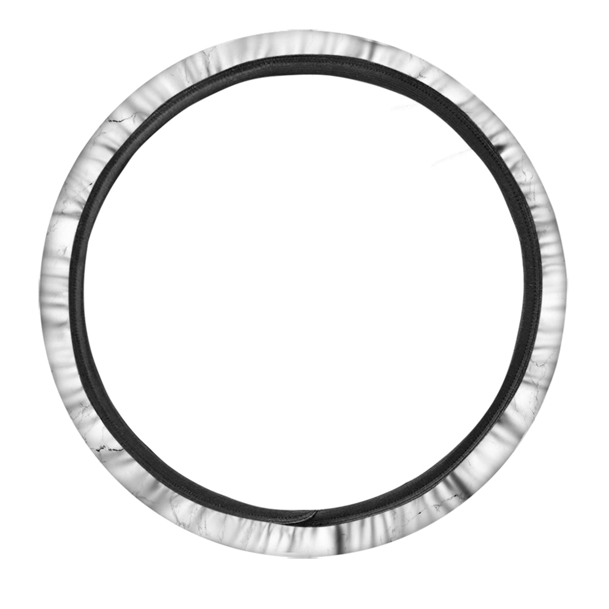 White Marble Pattern Car Steering Wheel Cover-grizzshop