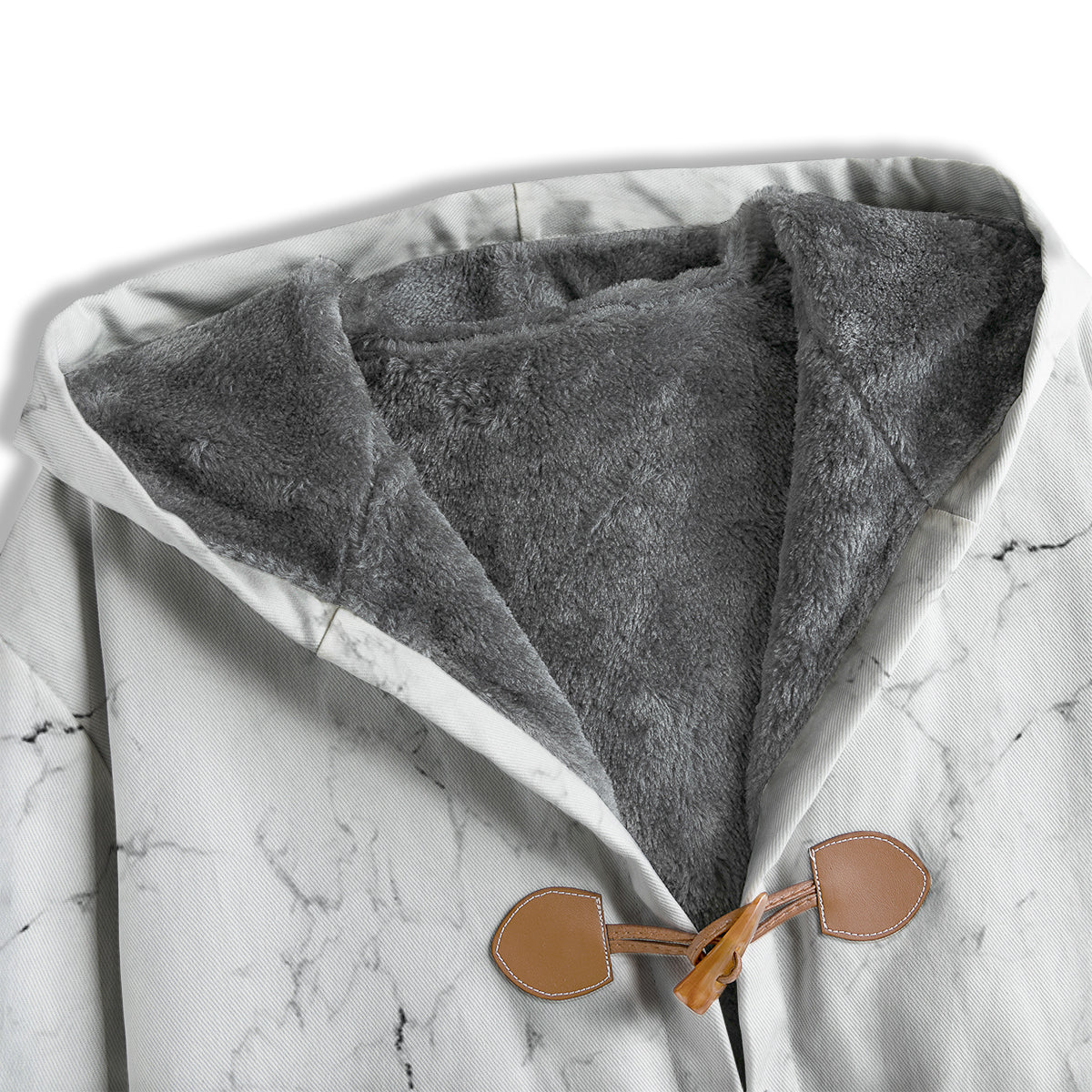 White Marble Pattern Men's Windbreaker Jacket-grizzshop