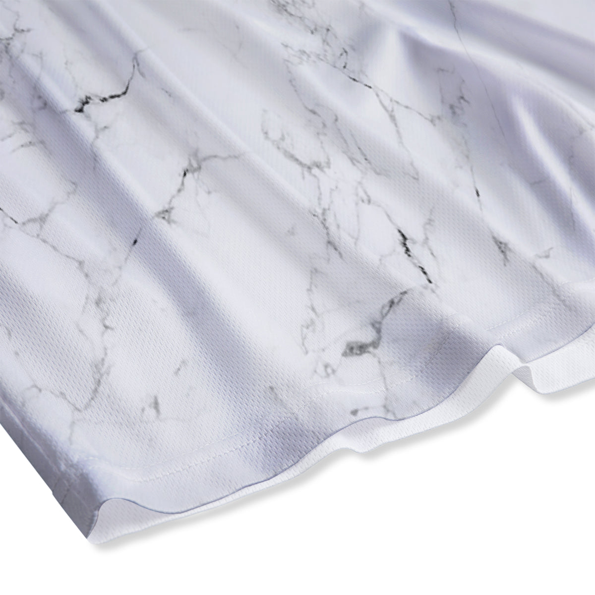 White Marble Pattern Mesh Shorts