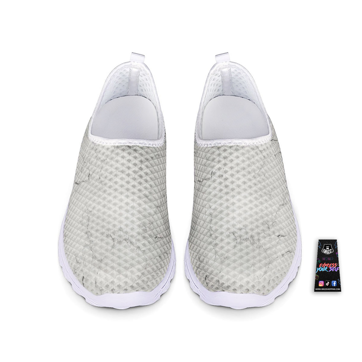 White Marble Pattern Nurse Shoes-grizzshop