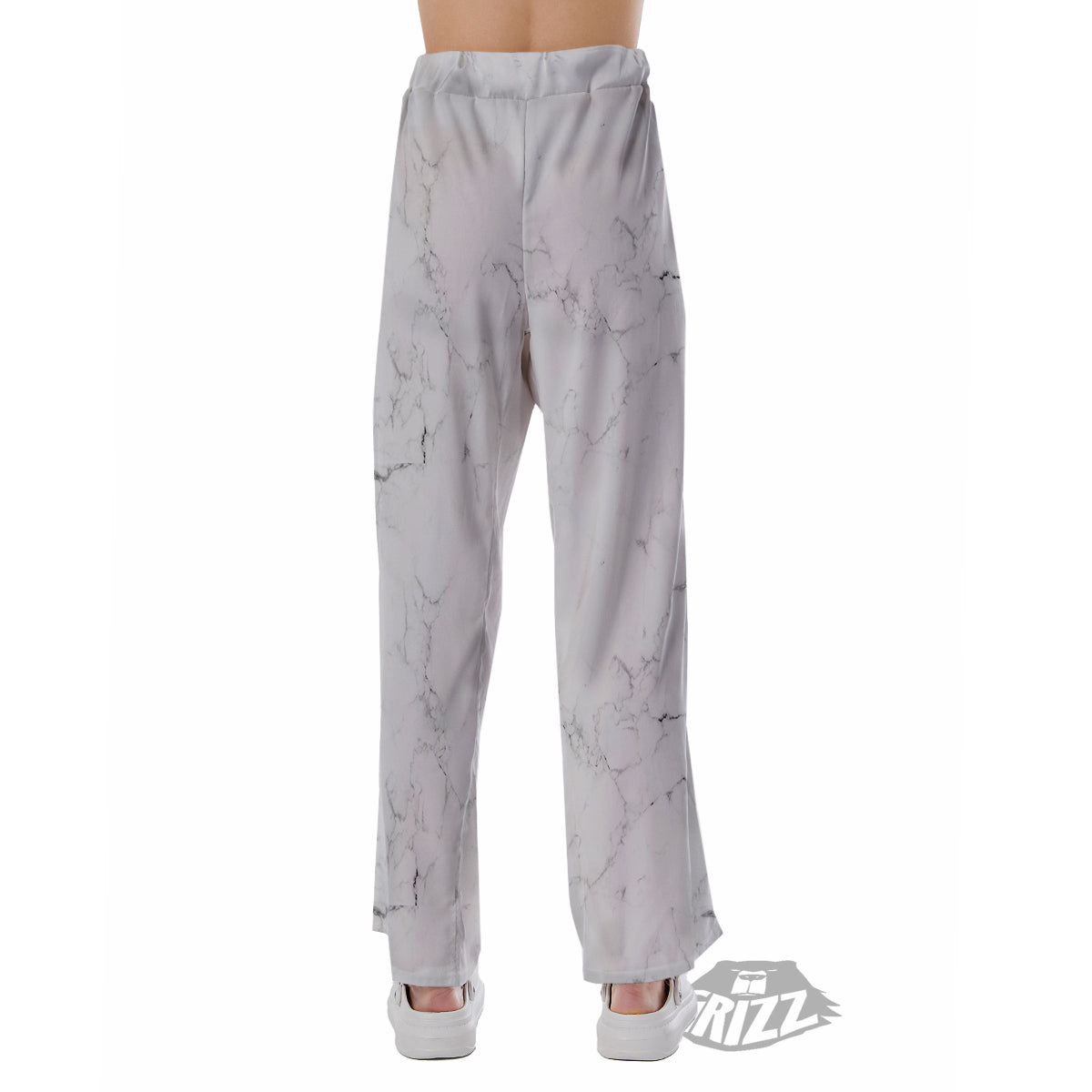 White Marble Pattern Pajama Pants-grizzshop