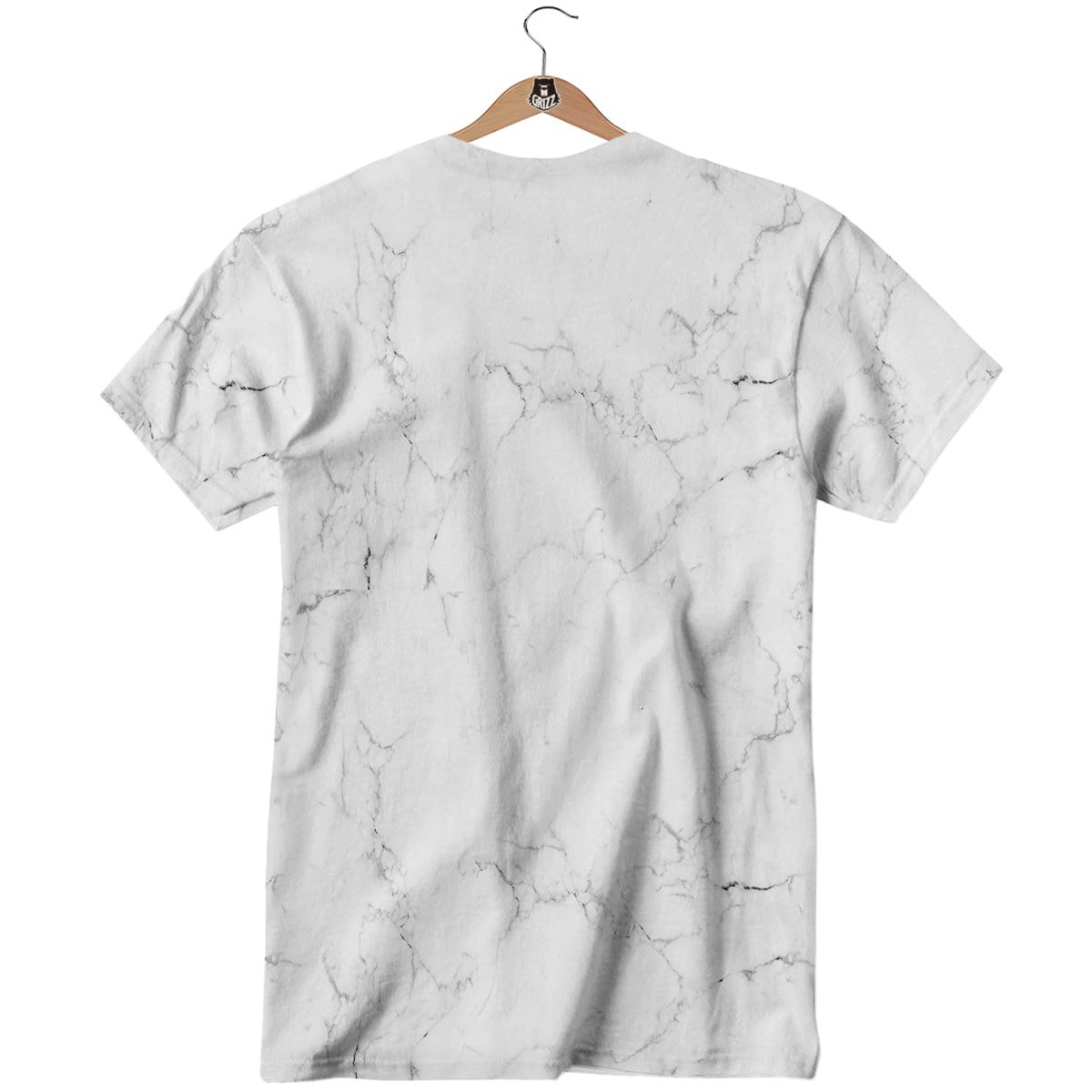 White Marble Pattern T-Shirt-grizzshop