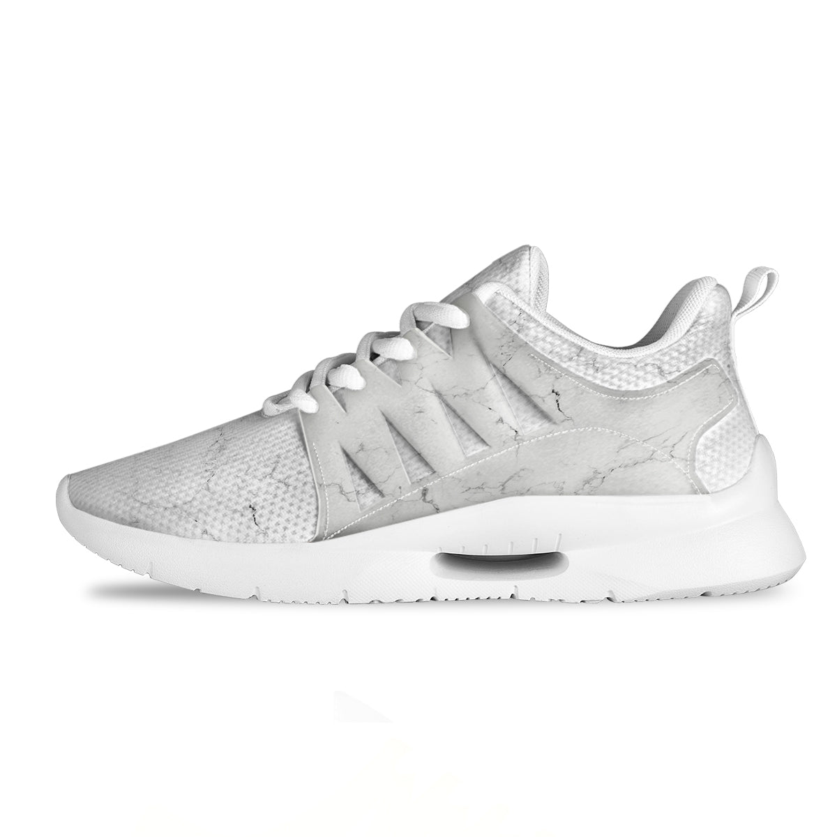 White Marble Pattern Tennis Shoes-grizzshop