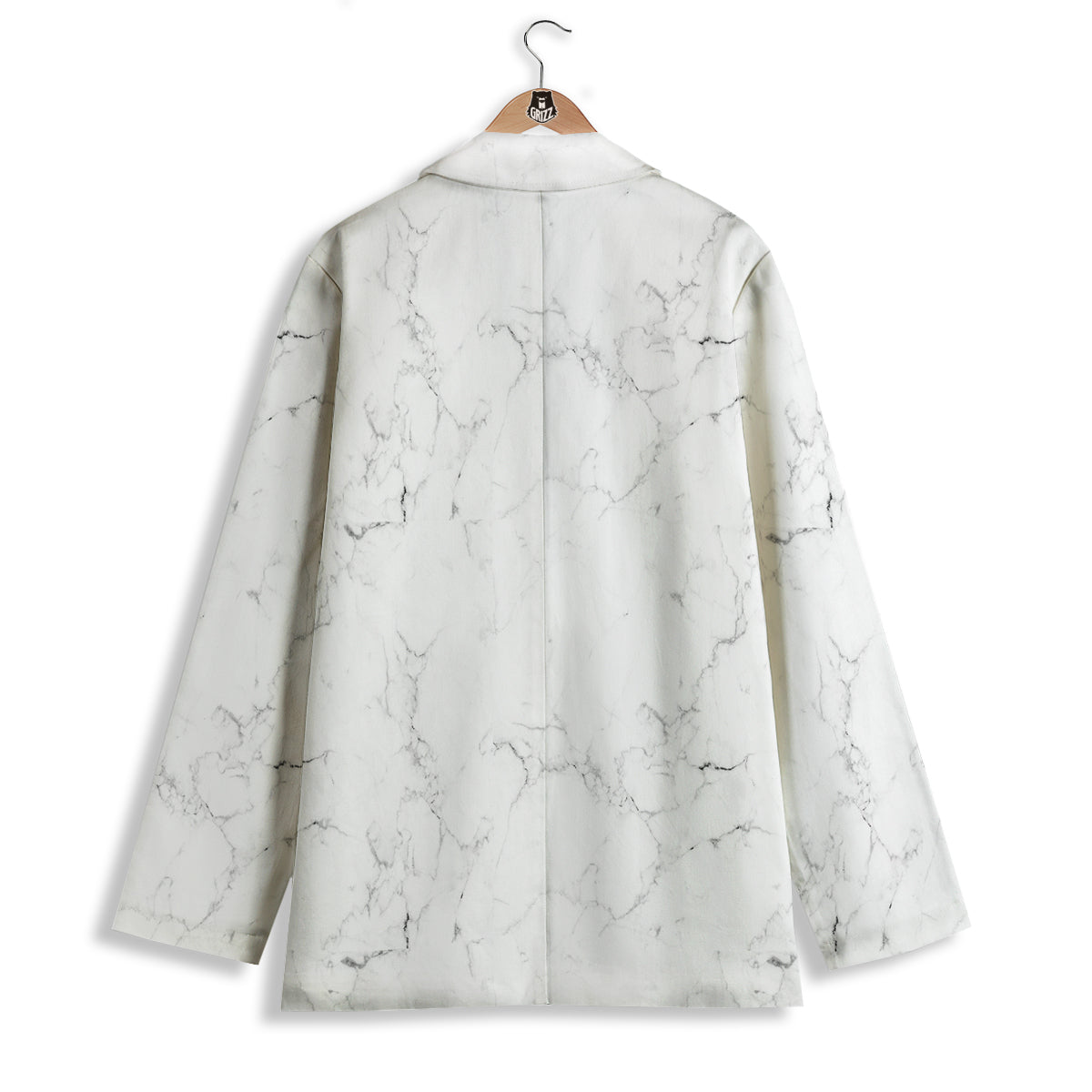 White Marble Pattern Women's Blazer-grizzshop