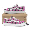 White Pink And Black Houndstooth Print Skate Shoes-grizzshop