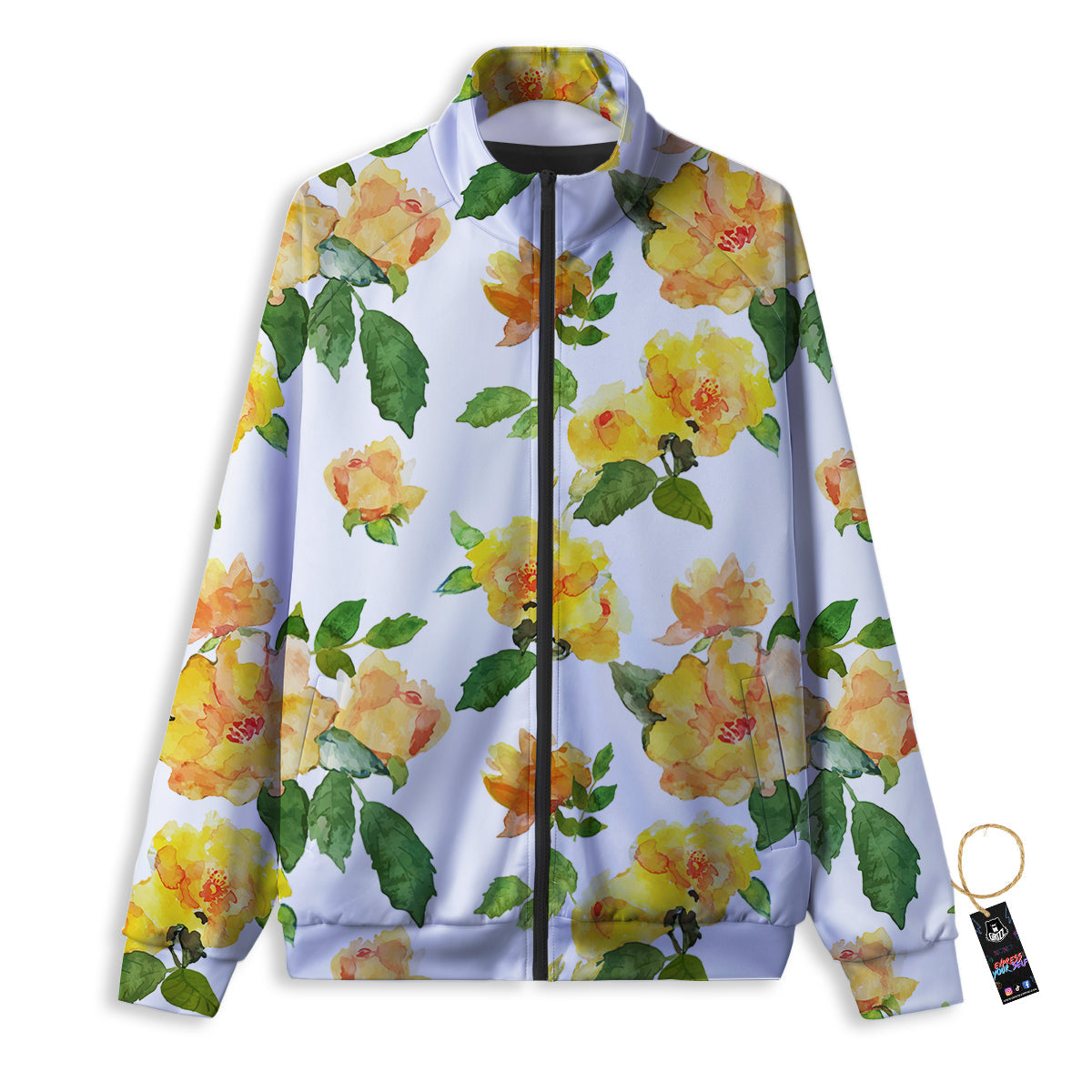 White Pink And Blue Argyle Print Pattern Track Jacket-grizzshop