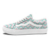 White Pink And Navy Chevron Print Skate Shoes-grizzshop