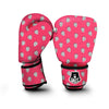 White Raspberry Pink Print Pattern Boxing Gloves-grizzshop