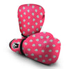 White Raspberry Pink Print Pattern Boxing Gloves-grizzshop