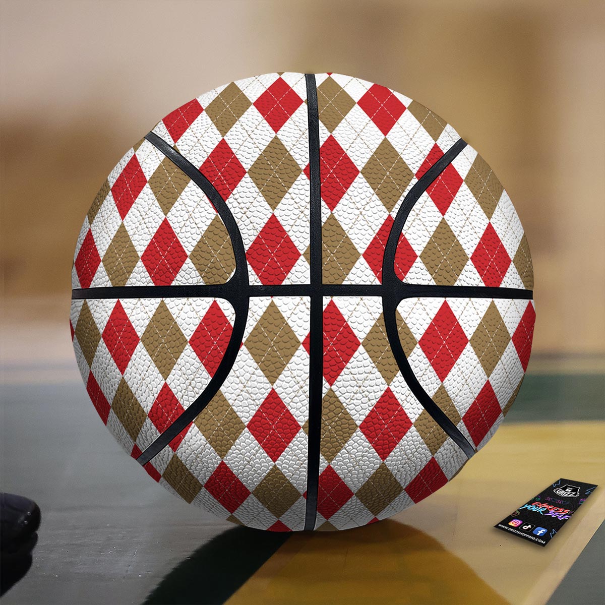 Yin Yang Dragon And Tiger Print Basketball