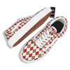 White Red And Beige Argyle Print Pattern Skate Shoes-grizzshop