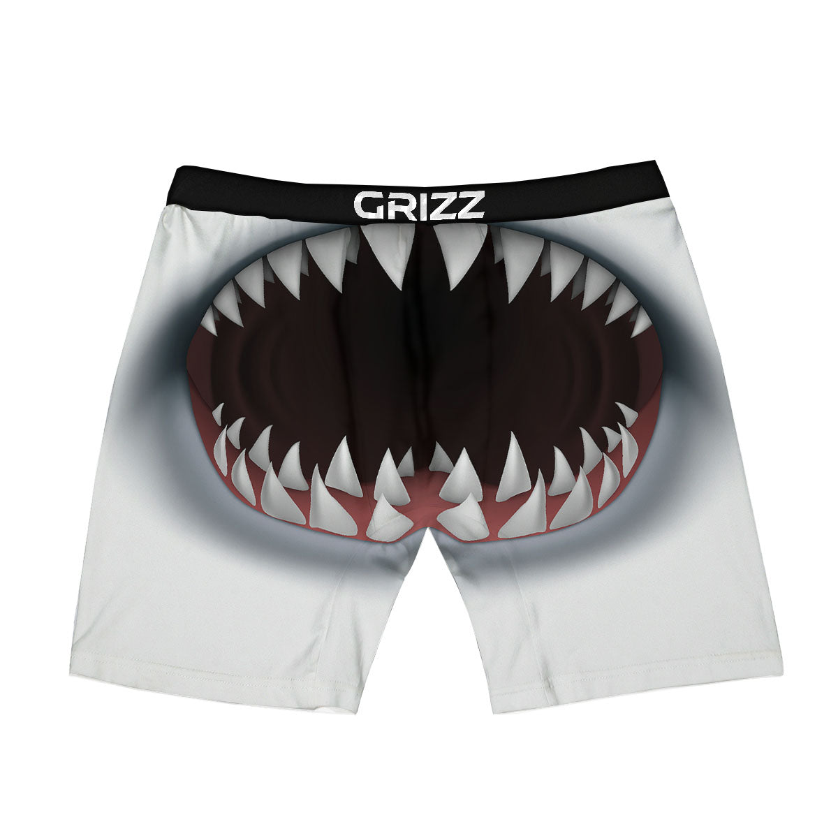 White Shark Open Mouth Print Boxer Briefs-grizzshop