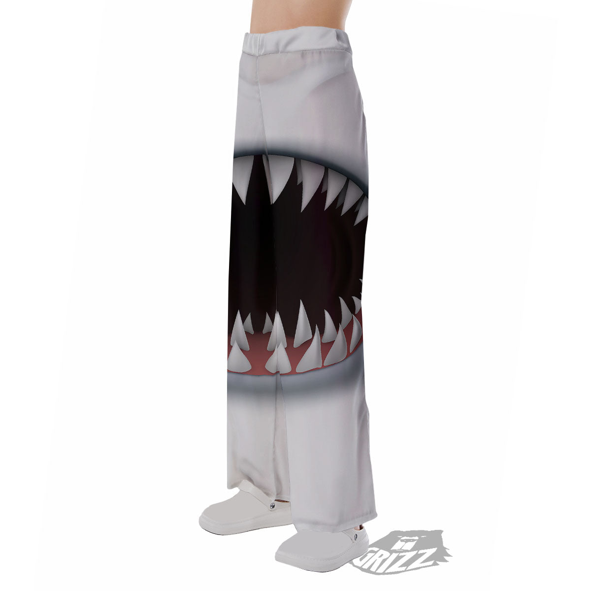 White Shark Open Mouth Print Pajama Pants-grizzshop