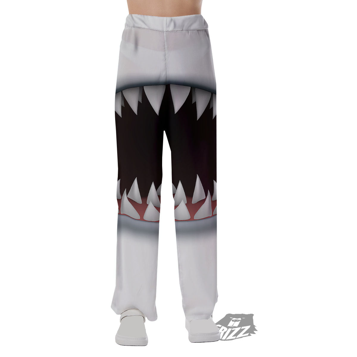 White Shark Open Mouth Print Pajama Pants-grizzshop