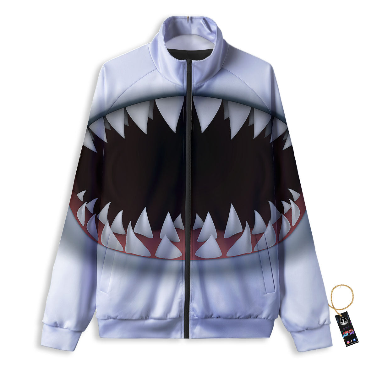 White Shark Open Mouth Print Track Jacket-grizzshop