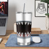 White Shark Open Mouth Print Tumbler-grizzshop