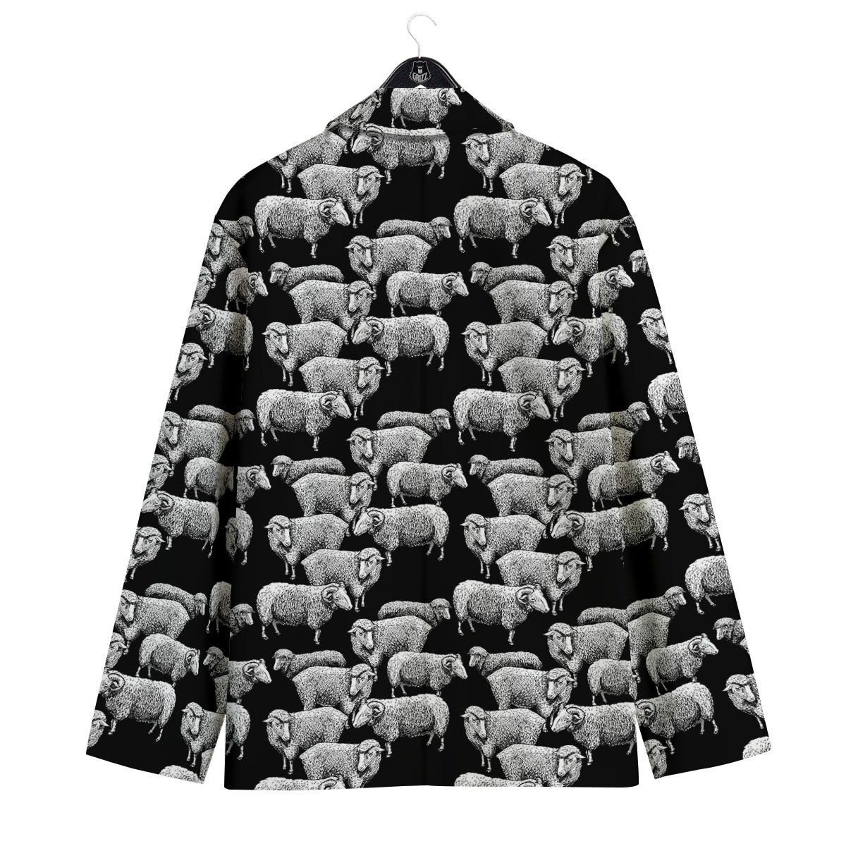White Sheep And Black Print Pattern Men's Sport Coat-grizzshop
