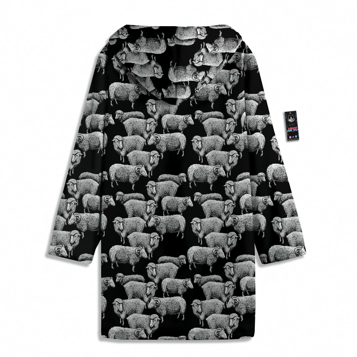 White Sheep And Black Print Pattern Men's Windbreaker Jacket-grizzshop