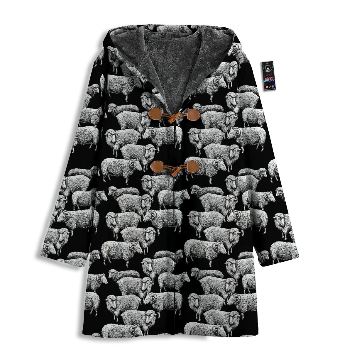 White Sheep And Black Print Pattern Men's Windbreaker Jacket-grizzshop