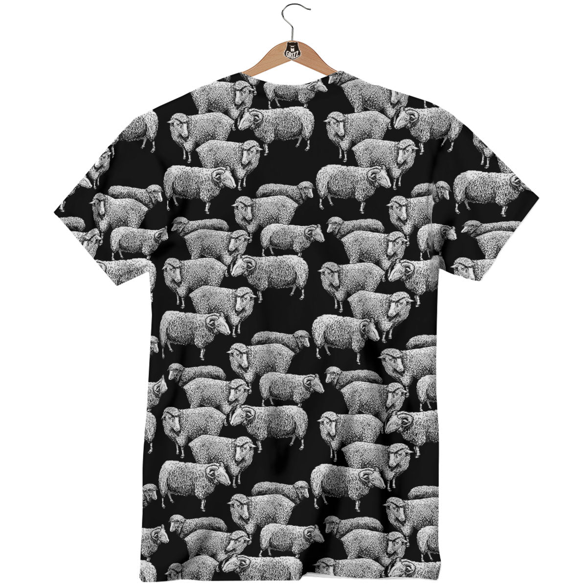 White Sheep And Black Print Pattern T-Shirt-grizzshop
