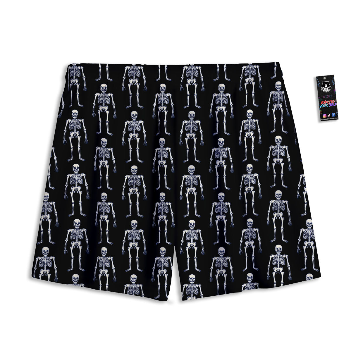 White Green And Navy Argyle Print Mesh Shorts