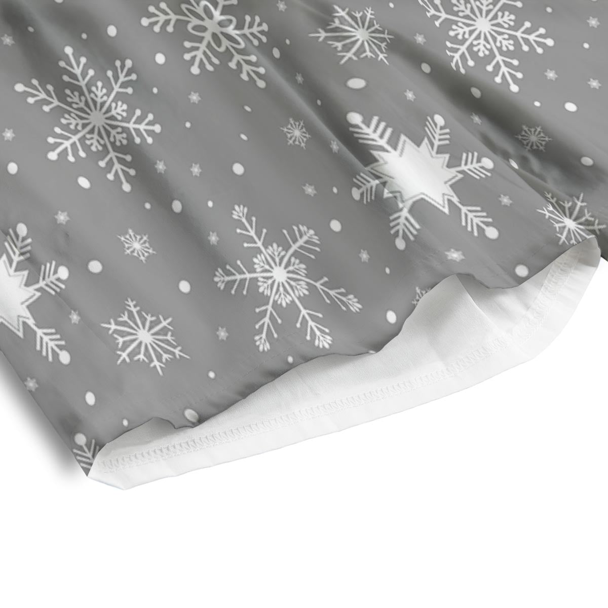 White Snowflake And Silver Print Pattern Men's Athletic Shorts