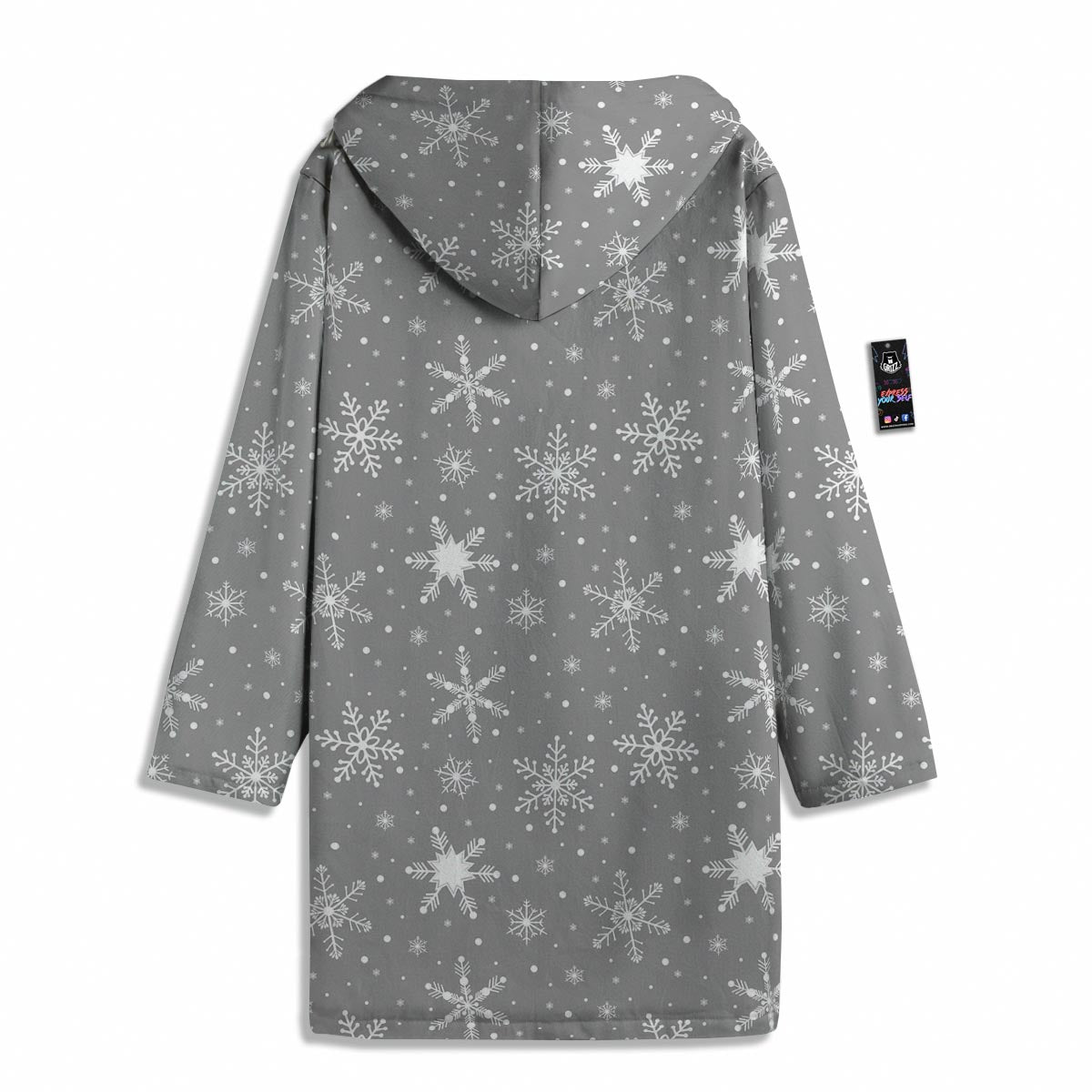 White Snowflake And Silver Print Pattern Men's Windbreaker Jacket-grizzshop