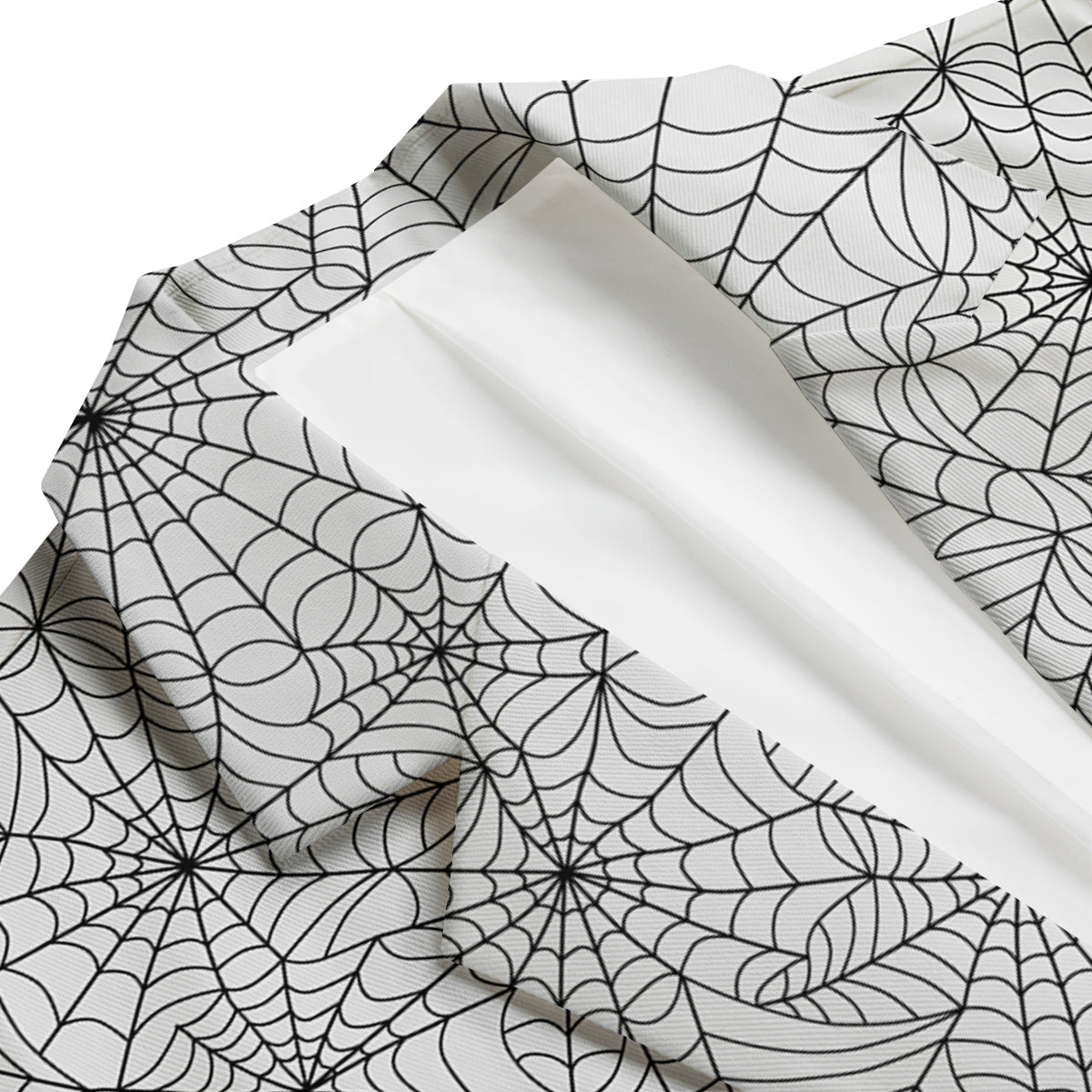 White Spider Web Pattern Print Men's Blazer-grizzshop