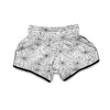 White Spider Web Pattern Print Muay Thai Boxing Shorts-grizzshop