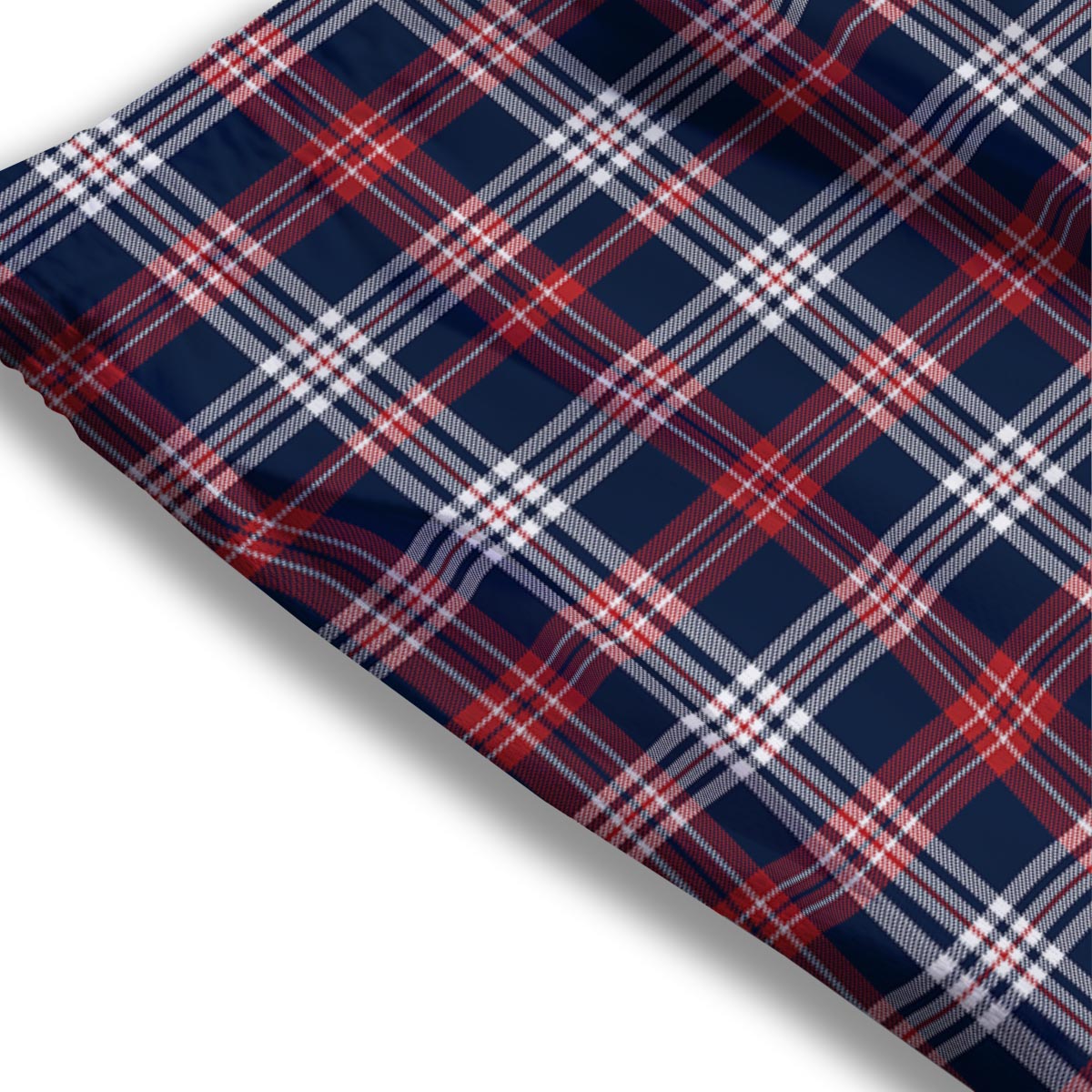 White Tartan And Blue Red Print Pattern Mesh Shorts