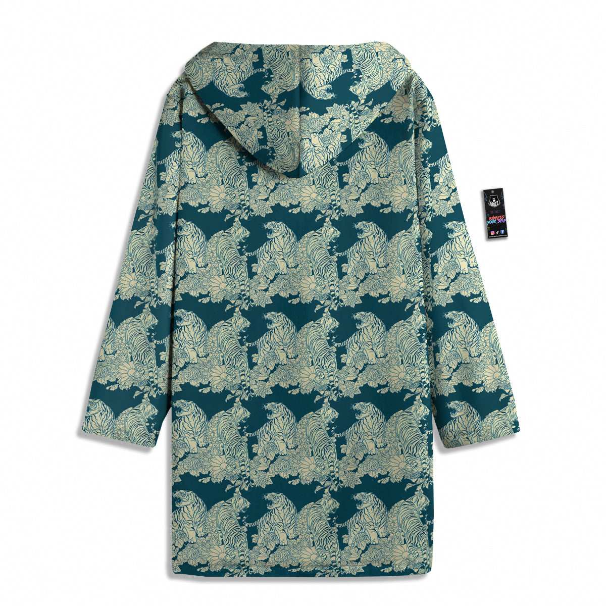 White Tiger Japanese Print Pattern Men's Windbreaker Jacket-grizzshop