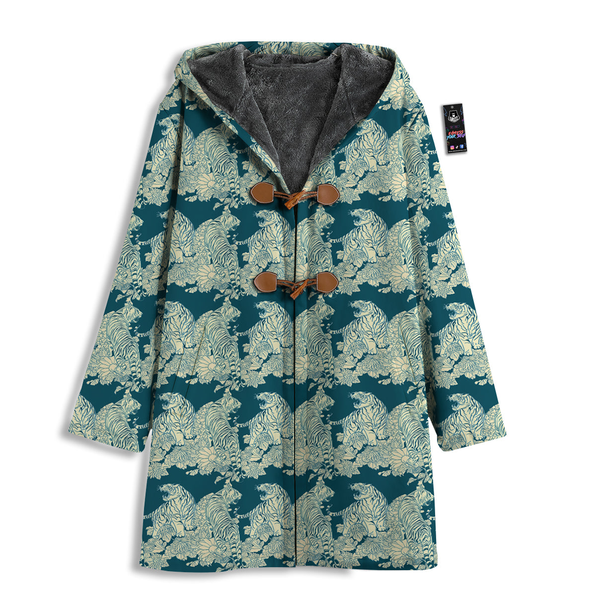 White Tiger Japanese Print Pattern Men's Windbreaker Jacket-grizzshop
