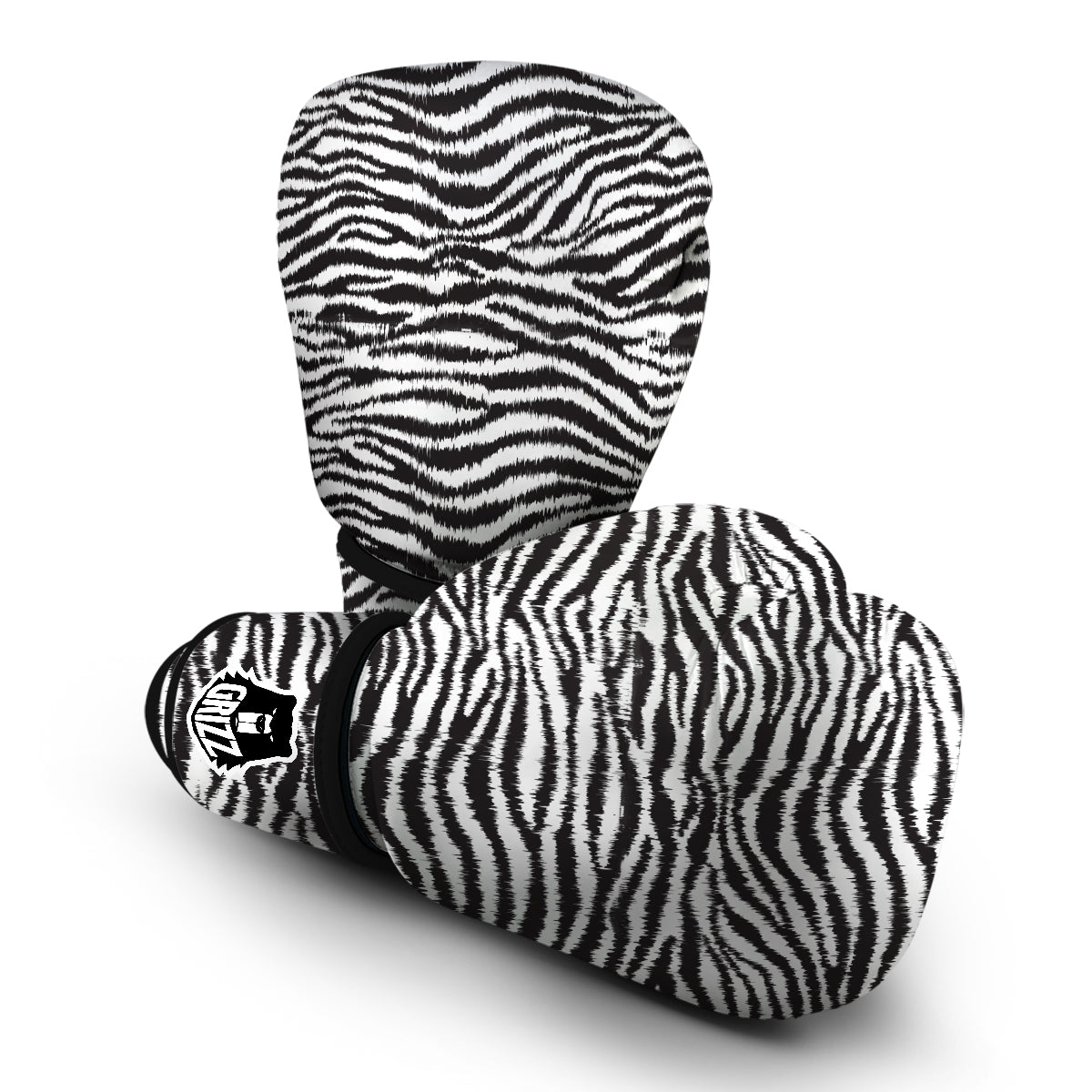 White Tiger Pattern Print Boxing Gloves-grizzshop