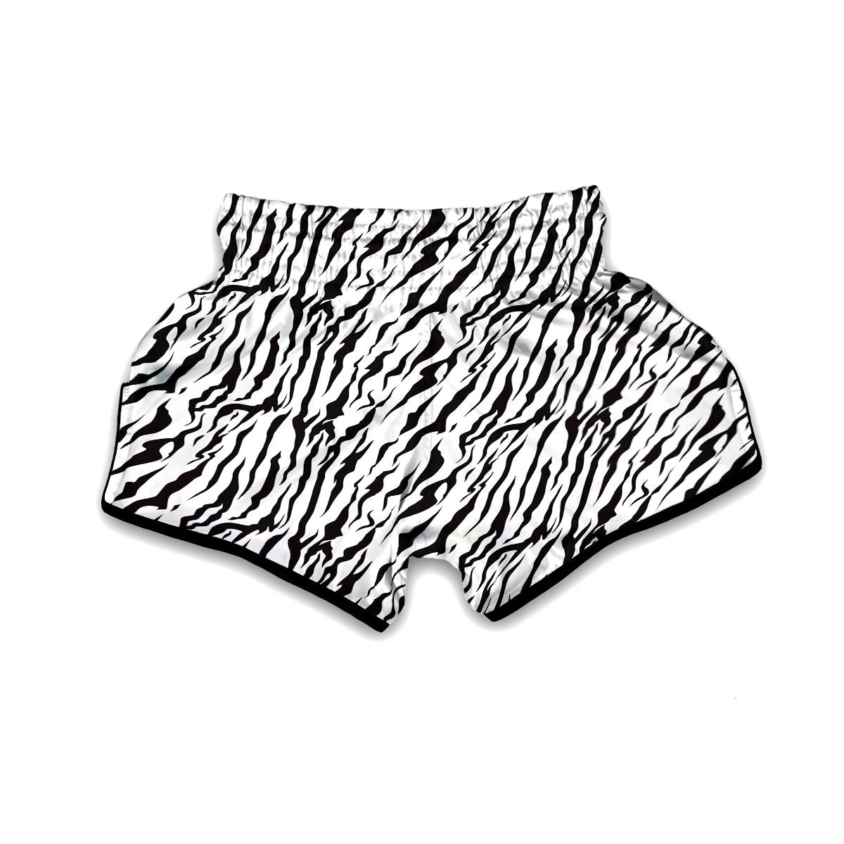 White Tiger Skin Print Muay Thai Boxing Shorts-grizzshop