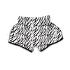 White Tiger Skin Print Muay Thai Boxing Shorts-grizzshop