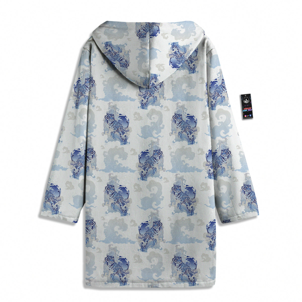 White Tiger Tattoo Japanese Print Pattern Men's Windbreaker Jacket-grizzshop