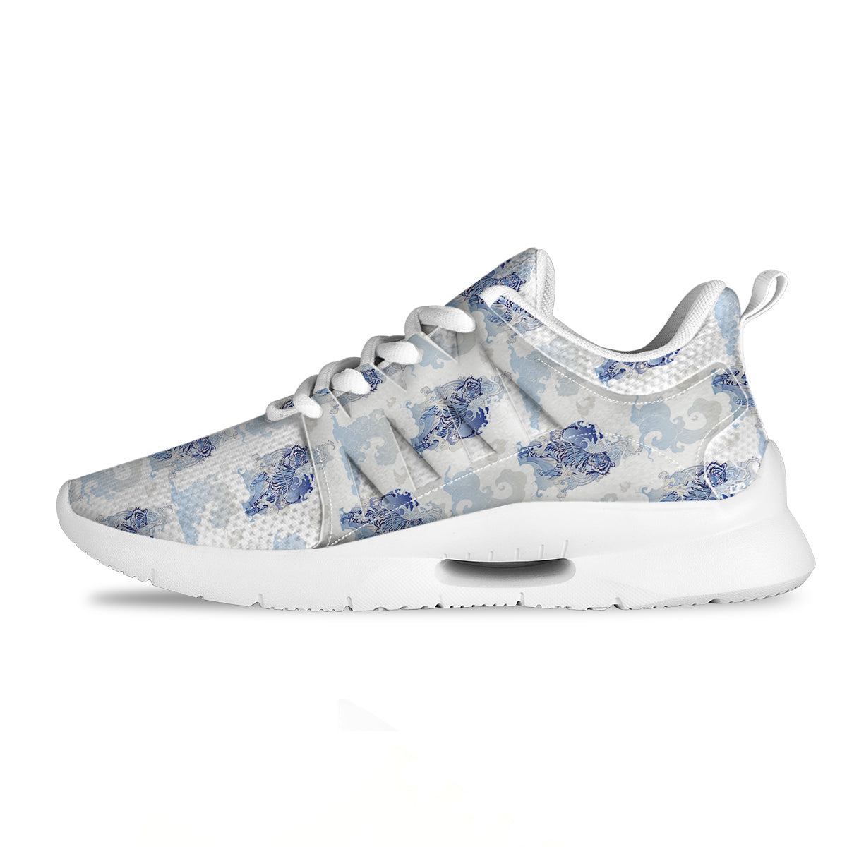 White Tiger Tattoo Japanese Print Pattern Tennis Shoes-grizzshop