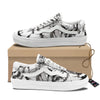 White Tiger Watercolor Monochrome Print Skate Shoes-grizzshop