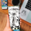 White Tiger Watercolor Monochrome Print Tumbler-grizzshop