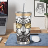 White Tiger With Sunglasses Print Pattern Tumbler-grizzshop