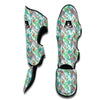 White Tropical Peacock Muay Thai Shin Guards-grizzshop