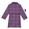 White USA Plaid And Blue Red Print Bathrobe-grizzshop