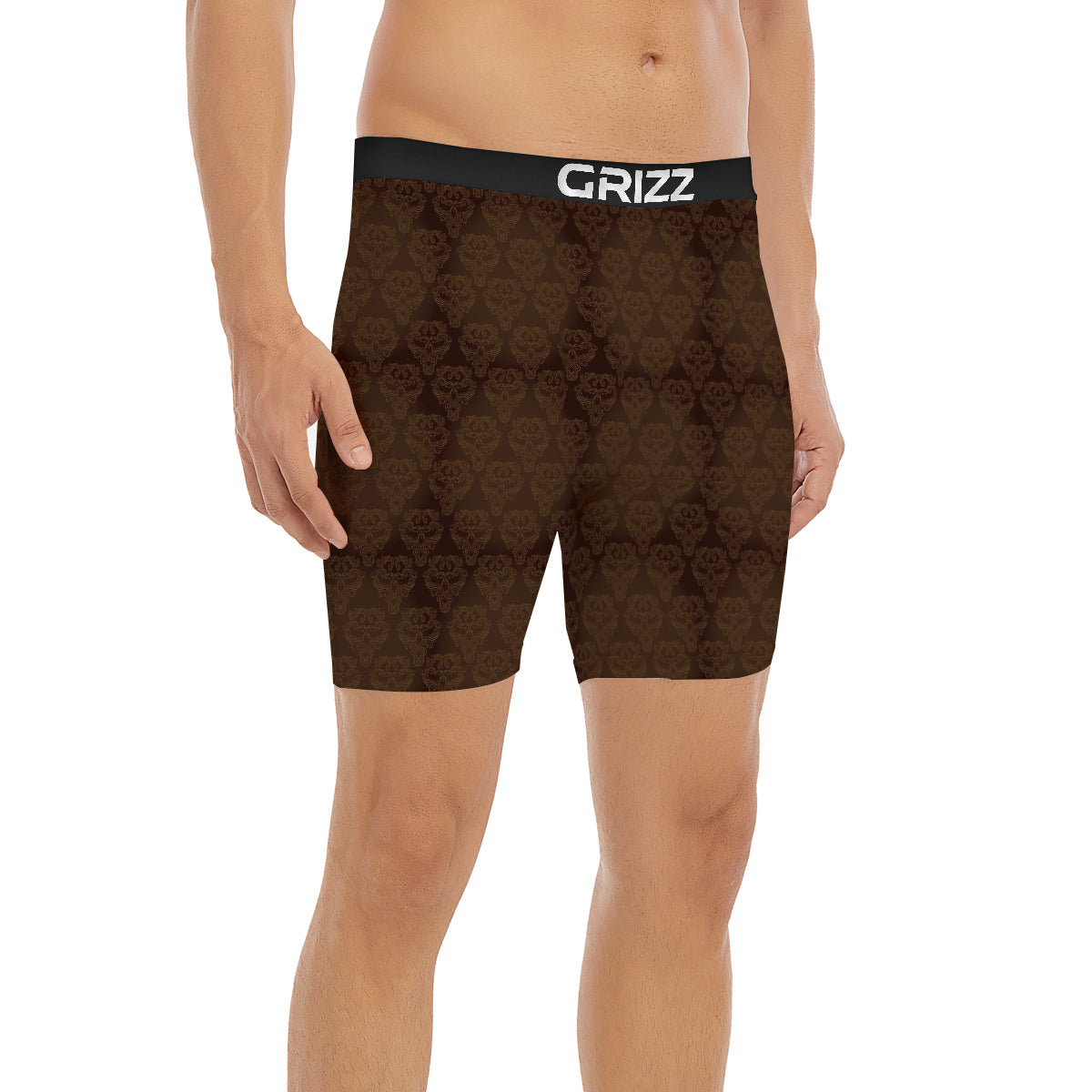 White USA Plaid And Blue Red Print Boxer Briefs-grizzshop