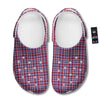 White USA Plaid And Blue Red Print Clog-grizzshop