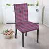 White USA Plaid And Blue Red Print Dining Chair Slipcover-grizzshop