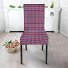 White USA Plaid And Blue Red Print Dining Chair Slipcover-grizzshop