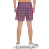 White USA Plaid And Blue Red Print Men's Gym Shorts-grizzshop