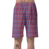 White USA Plaid And Blue Red Print Men's Shorts-grizzshop